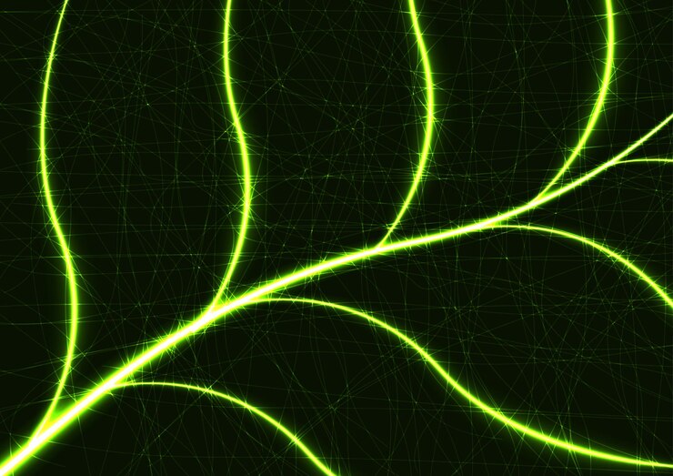 Vector natural green leaf science line digital decoration movement background