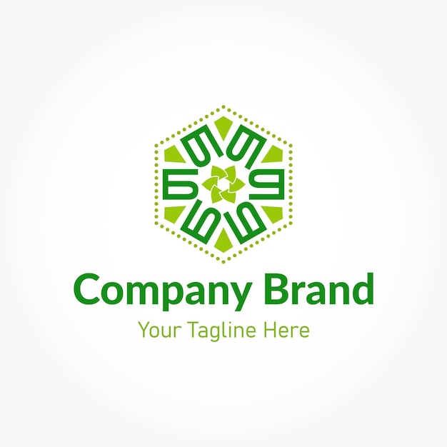 Natural green organic food logo illustration