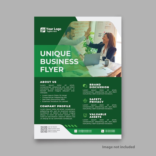 Natural green unique flyer template design