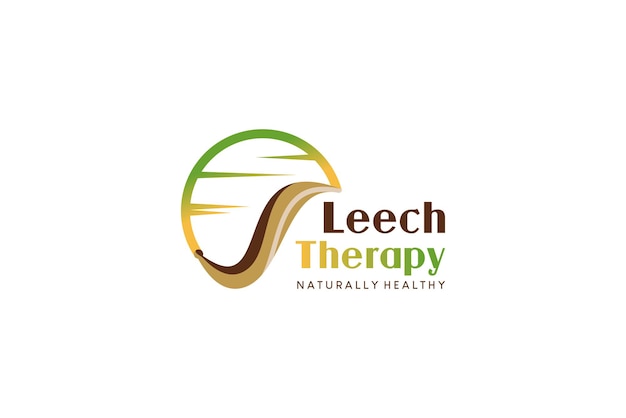 Natural health leech therapy logo design modern abstract hirudotherapy logo