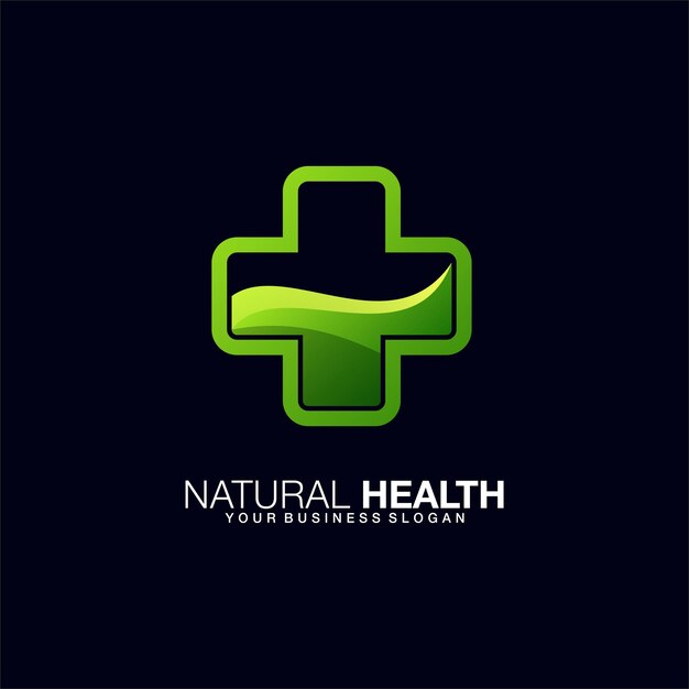 Vector natural health logo gradient design template illustration