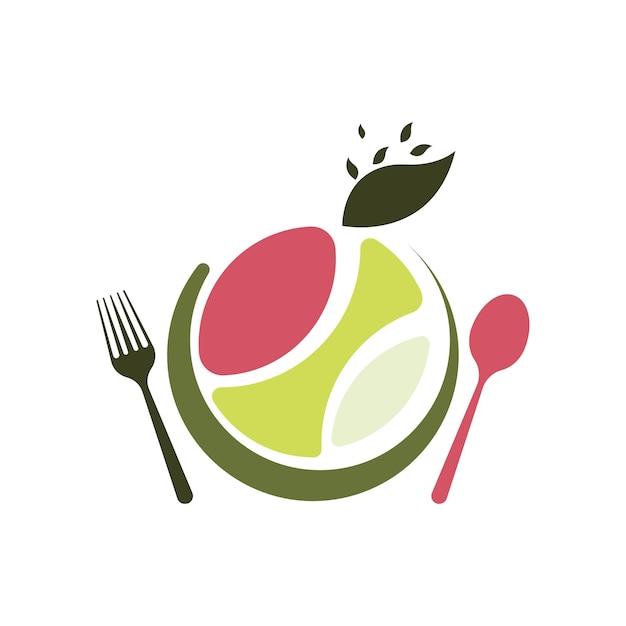 Concetto di design del logo di cibo sano naturale