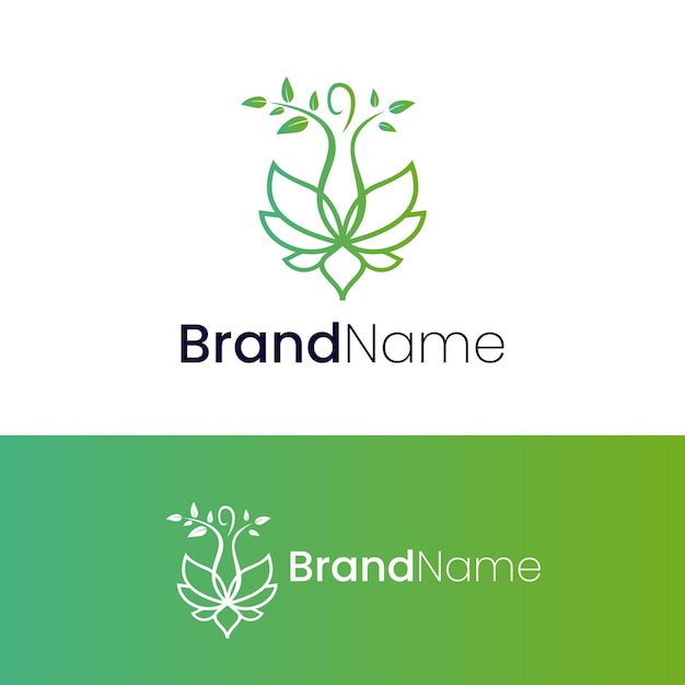 Vector natural healthy lotus women logo design