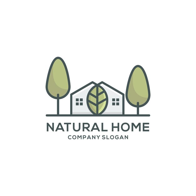 natural home logo template 