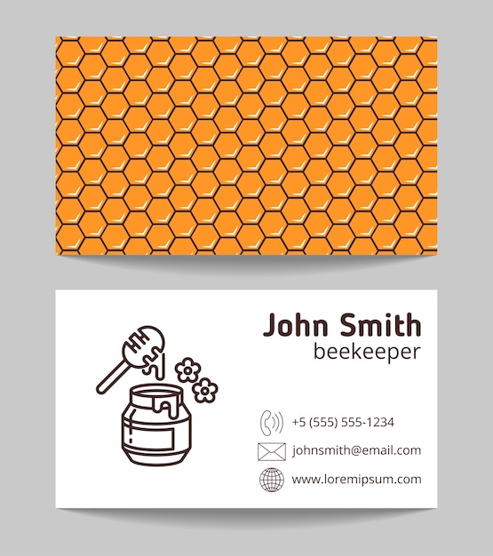 Vector natural honey maker business card