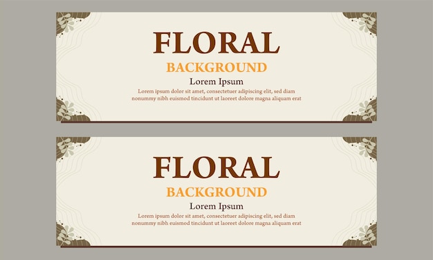 natural horizontal banner template with floral and flower ornament