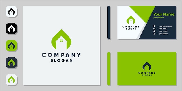 Логотип природного дома с визитной карточкой