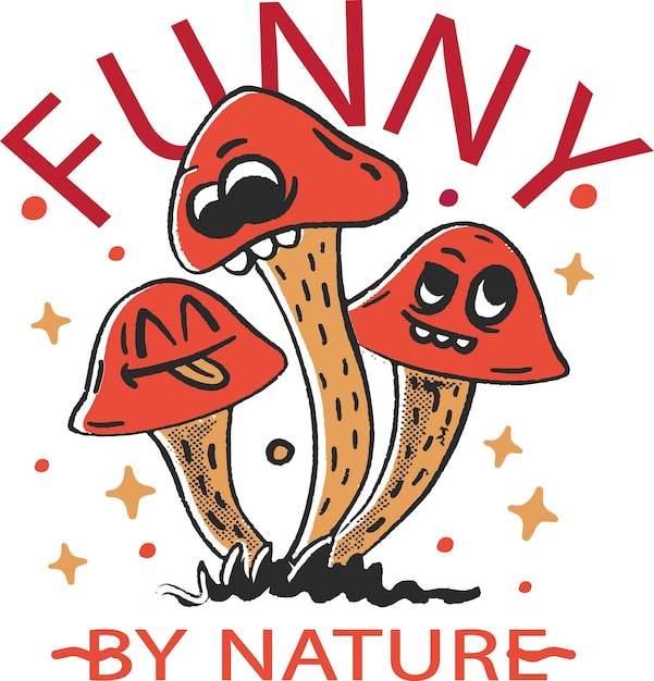 Vector natural humor mushroom tshirt design