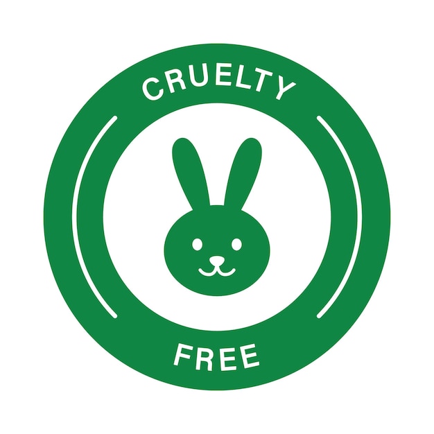 Ingredienti naturali prodotto e cosmetici cruelty free silhouette icona verde nessun esperimento sul coniglio