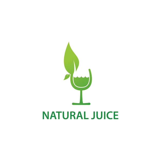 Succo naturale, bevanda salutare. modello di logo vettoriale