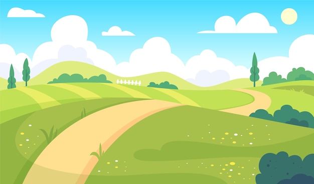 Vector natural landscape - background for video conferencing