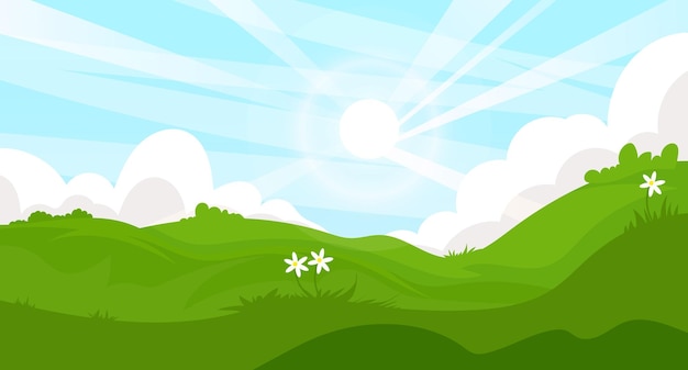 Natural landscape cartoon vector illustration