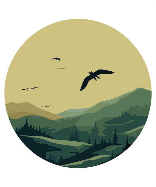 Natural landscape vector design mountain vector