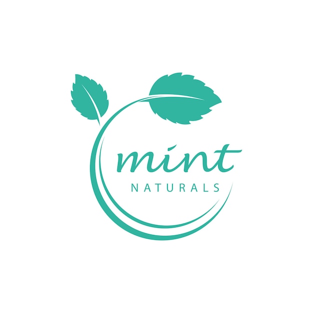 Vector natural leaf mint logo vector template symbol design