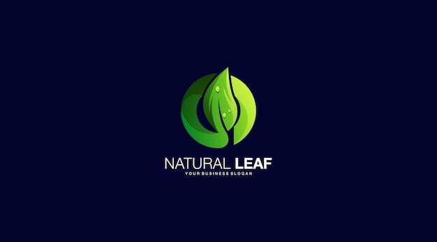 Natural leaf vector illustration logo design icon