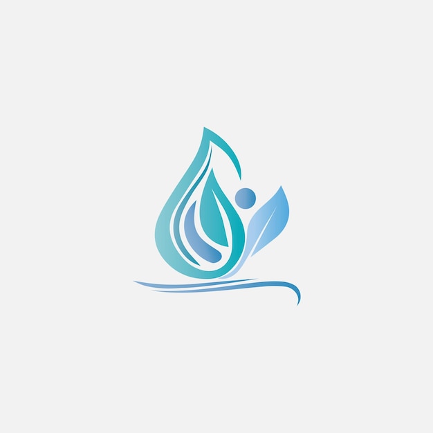 Natural leaf water drop logo design