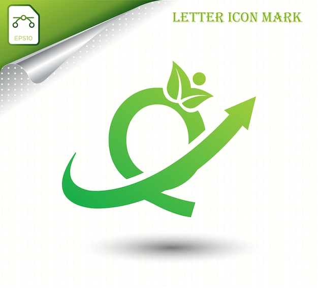 Vector natural letter q with eco logo design template