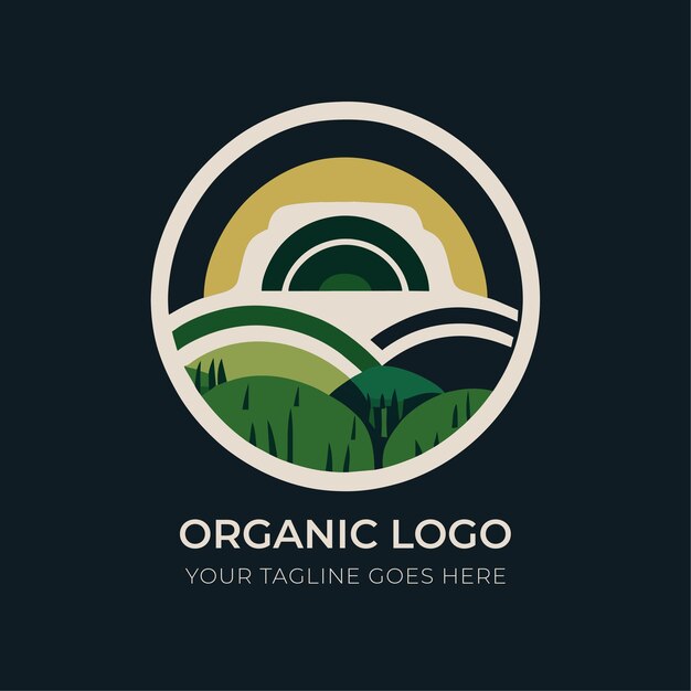 Elementi del logotipo vettoriale del modello di progettazione del logo naturale per l'azienda ecologica