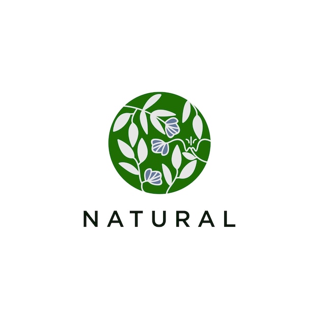 Natural logo icon design template flat vector