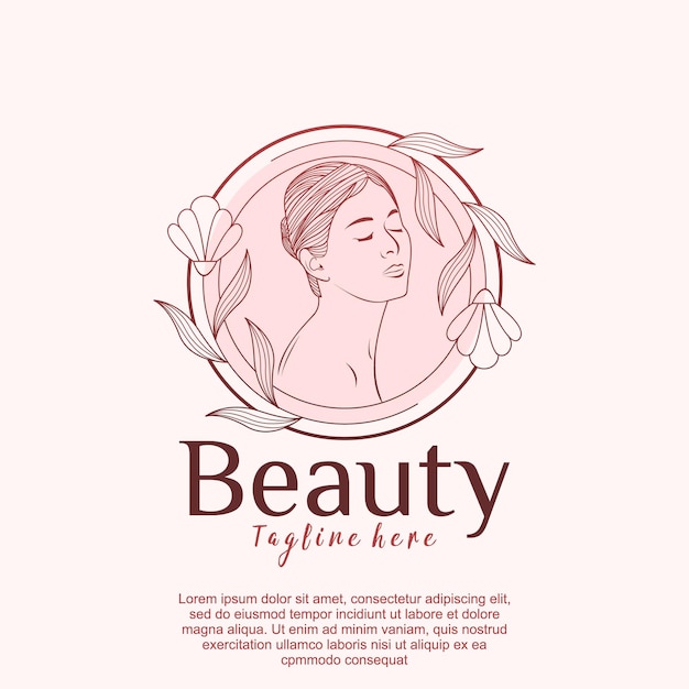 Logo della donna della spa di bellezza naturale di lusso