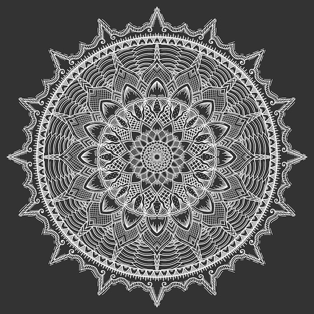 Vector natural mandala with white colour