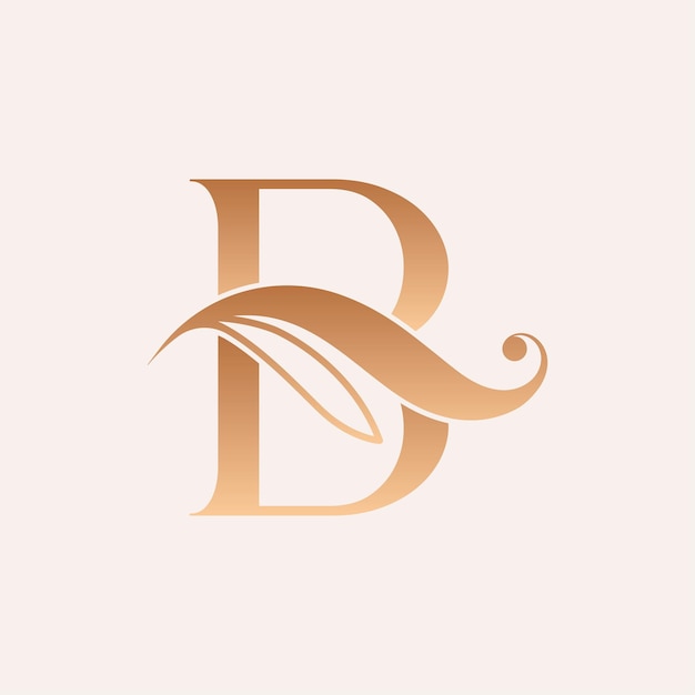 natural massage beauty logo template letter b