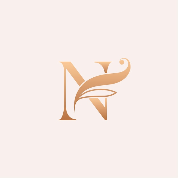 natural massage beauty logo template letter n