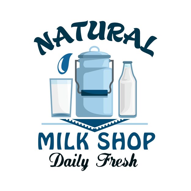 Знак молочного напитка из натурального молока