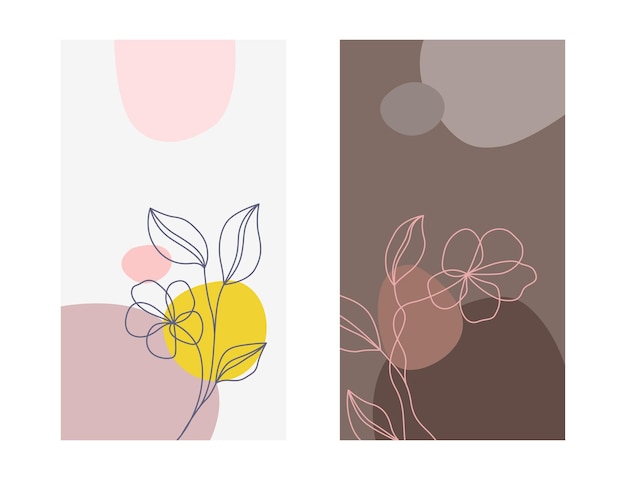 Natural minimal instagram stories with flowers