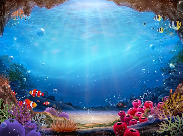 Natural ocean bottom background