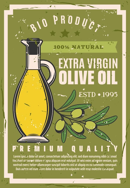 Vettore olio da cucina d'oliva naturale in caraffa