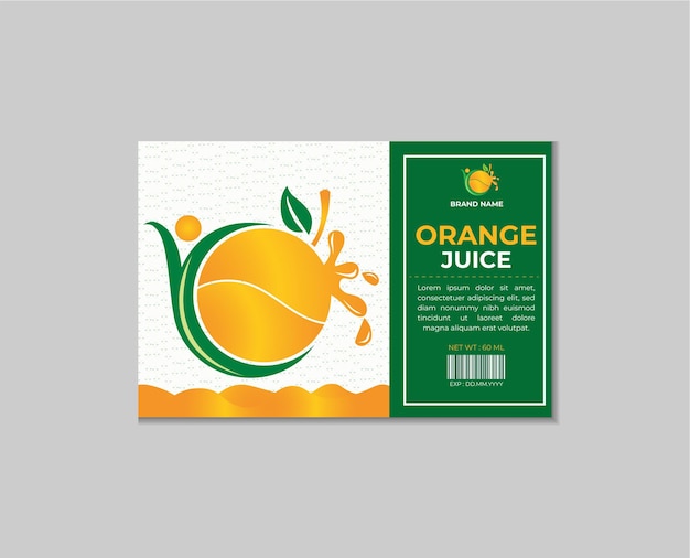 Natural orange juice label template