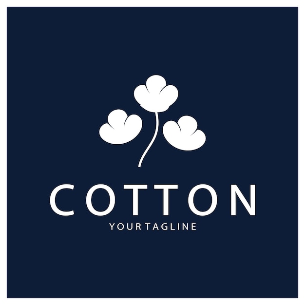 natural organic cotton flower plant logo for cotton plantations industries business textileclothing