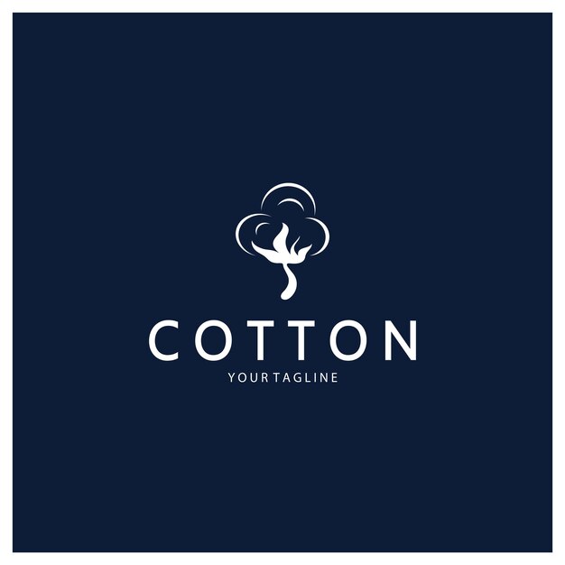 natural organic cotton flower plant logo for cotton plantations industries business textileclothing