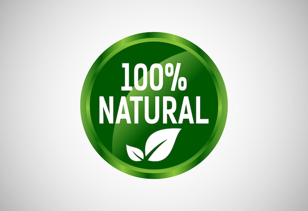 Natural organic fresh food vector logo or badge template for product