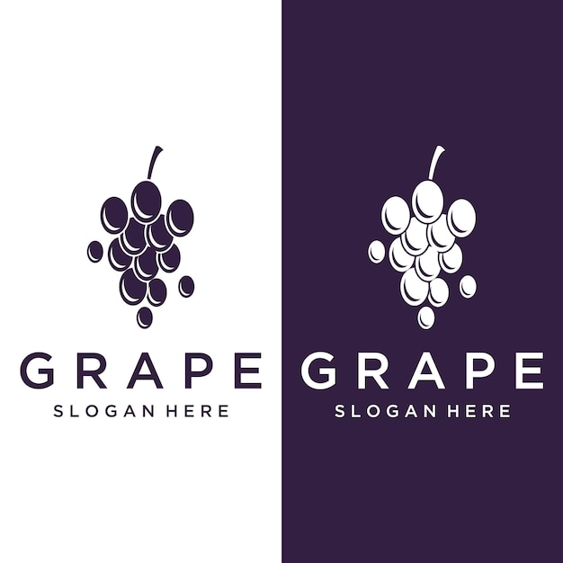 Natural organic grapes logo template design for businesswine shop organic