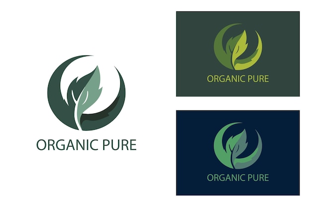 Vector natural organic pure vector logo design