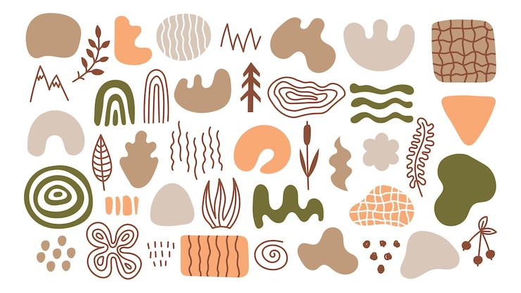 Vector natural organic shapes set