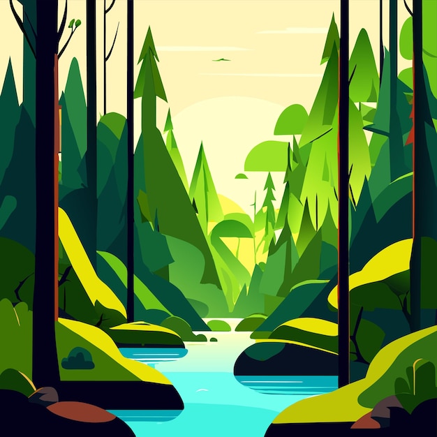 Vector natural park illustration design