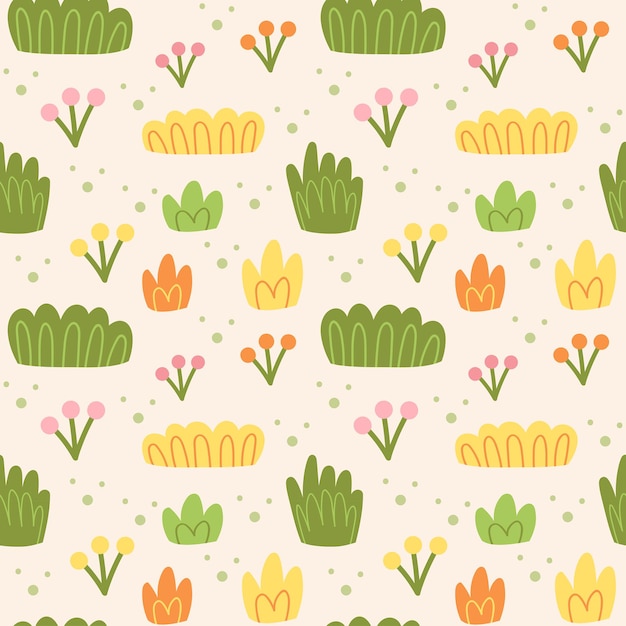 Natural parkland Seamless pattern texture background Vector design for children