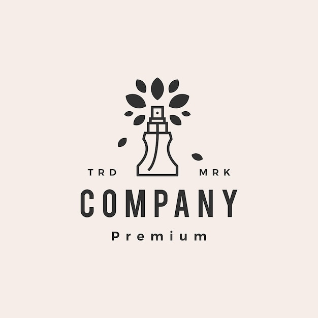 Vector natural perfume tree leaf hipster vintage logo template