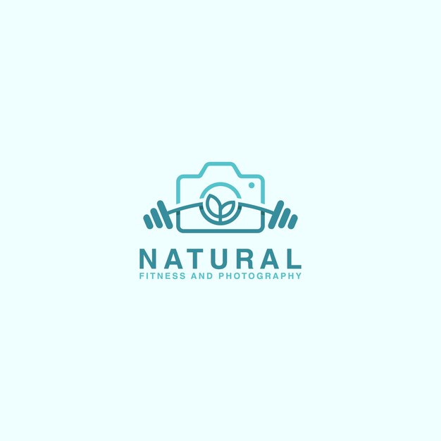 Vettore logo di fotografia naturale e fitness