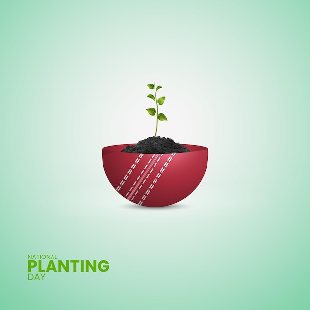 Natural planting day free vector