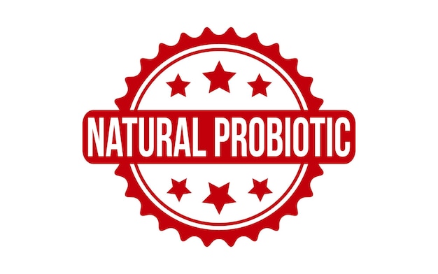 Vector natural probiotic rubber stamp seal vector