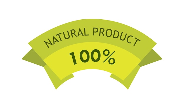 Natural Product 100 percent Green tag label for eco food Ribon with sticker of Organic Natural product
