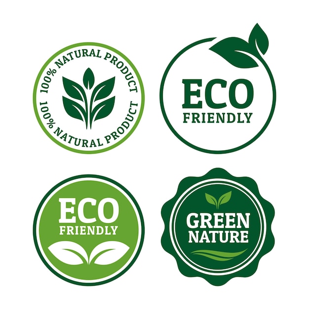 Vector natural product badge vector set