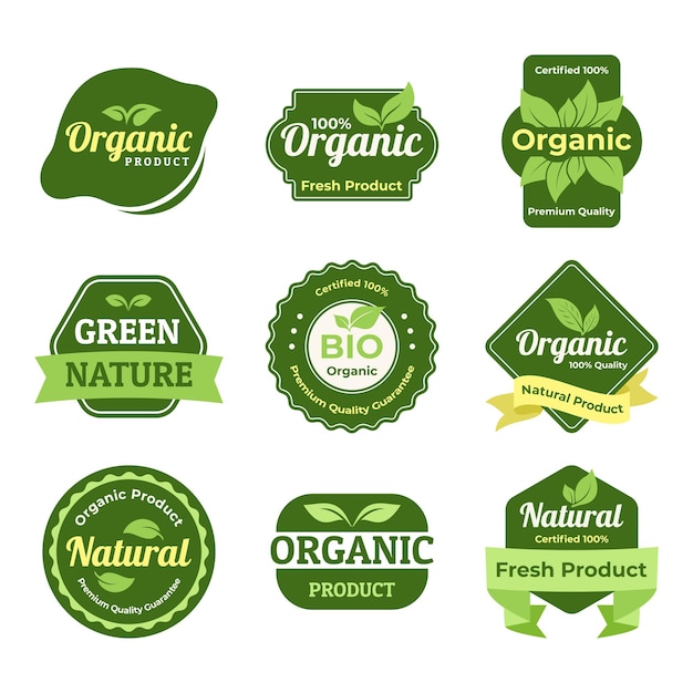 Vector natural product badge vector set