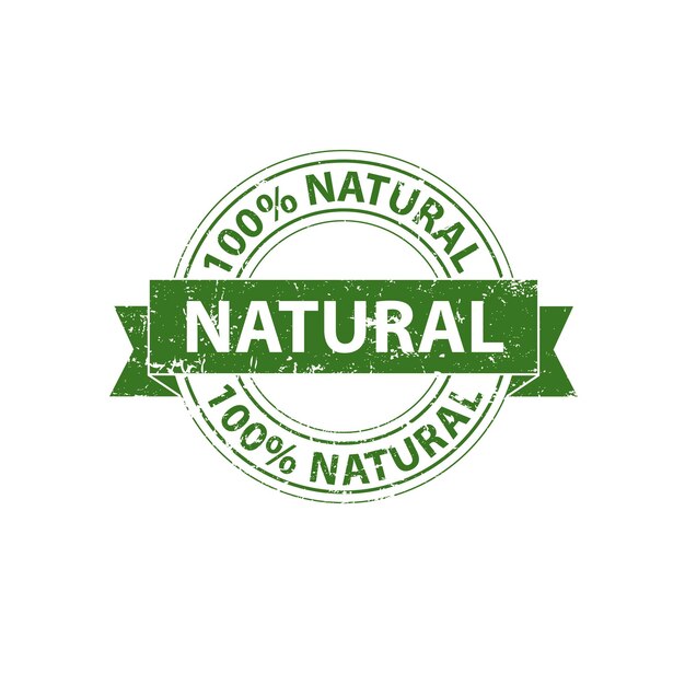 Vettore prodotto naturale solo ingredienti naturali marchio di prodotto biologico icona eco emblema etichetta verde