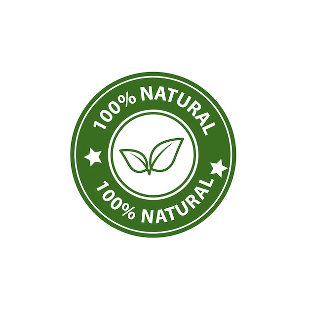 Natural product only natural ingredients stamp organic product icon eco emblem green label