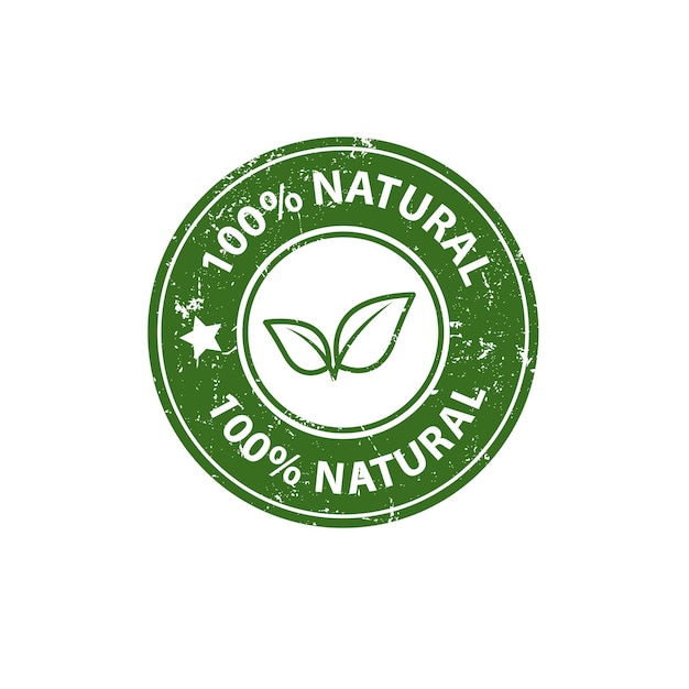 natural product only natural ingredients stamp organic product icon eco emblem green label